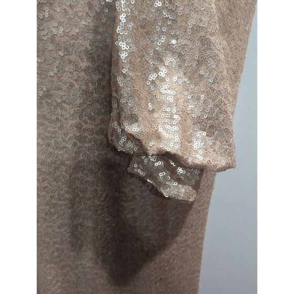 Tadashi Shoji Revin Long-Sleeve Gold Sequin Maxi Gown, 2/4 - Picture 5 of 16